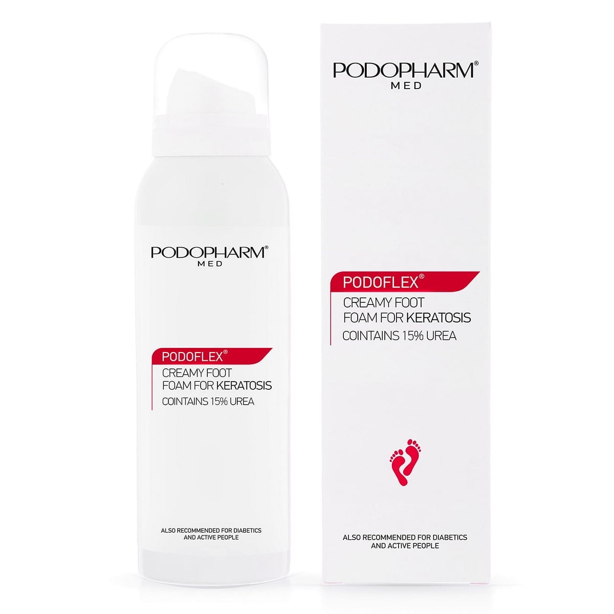Podopharm Med Podoflex Foamy Foot Cream for Keratosis with 15% Urea 125ml Podopharm
