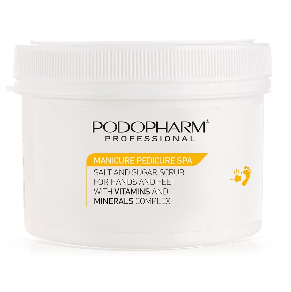 Podopharm Professional Salt and Sugar Scrub For Hands and Feet with Vitamins and Minerals 600g Podopharm