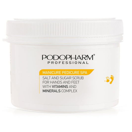 Podopharm Professional Salt and Sugar Scrub For Hands and Feet with Vitamins and Minerals 600g Podopharm
