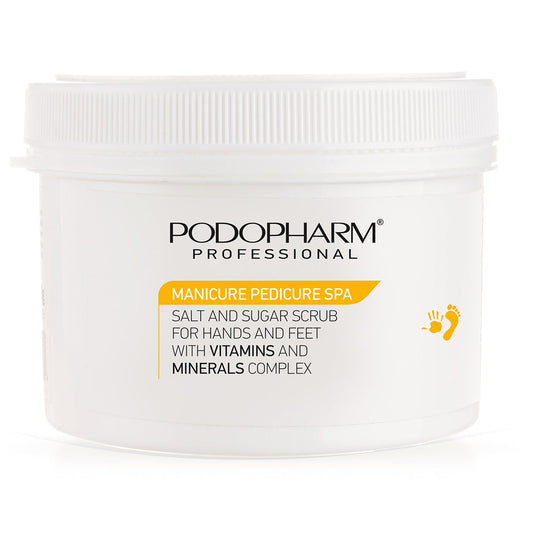 Podopharm Professional Salt and Sugar Scrub For Hands and Feet with Vitamins and Minerals 600g Podopharm