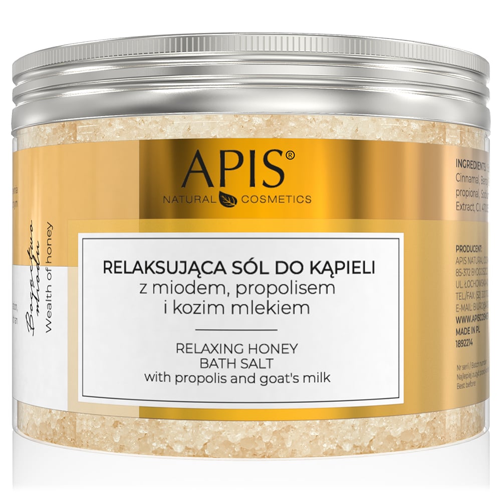 Apis Wealth of Honey 99% Natural Ingredients Relaxing Bath Salt with Honey and Turmeric 650g Apis