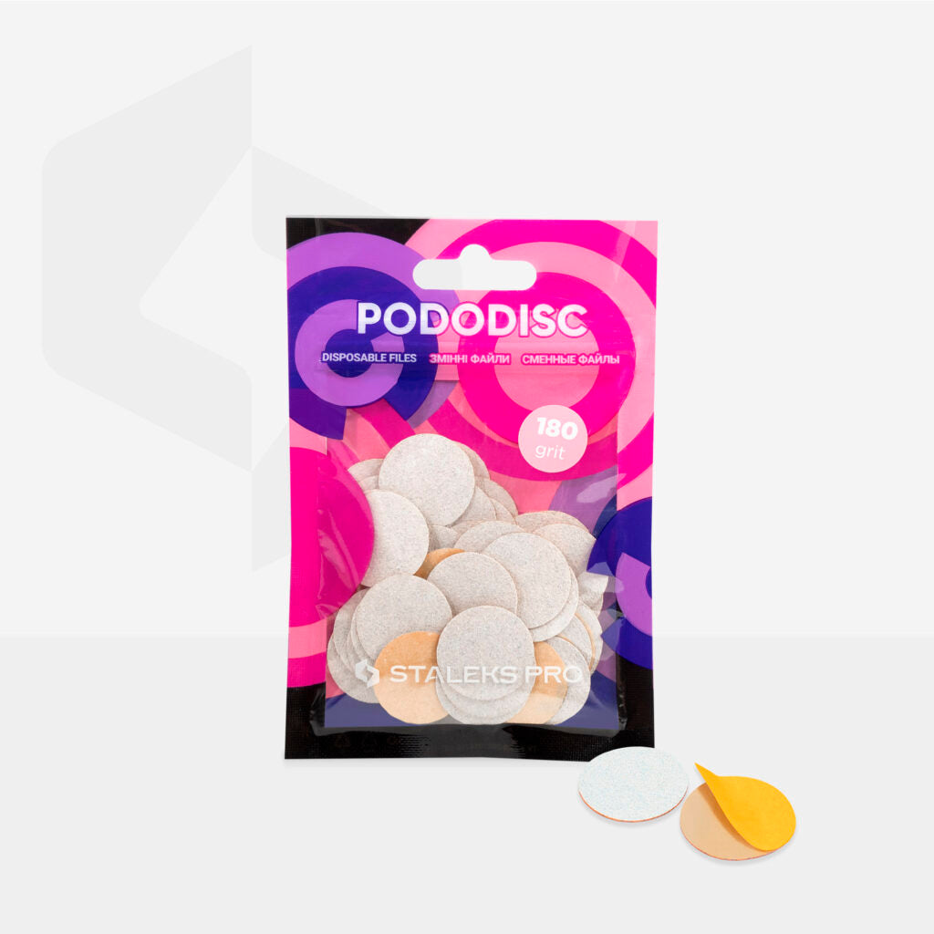 White refill pads for pedicure disc Pododisc Staleks Pro M, 180 grit (50 pc) Staleks
