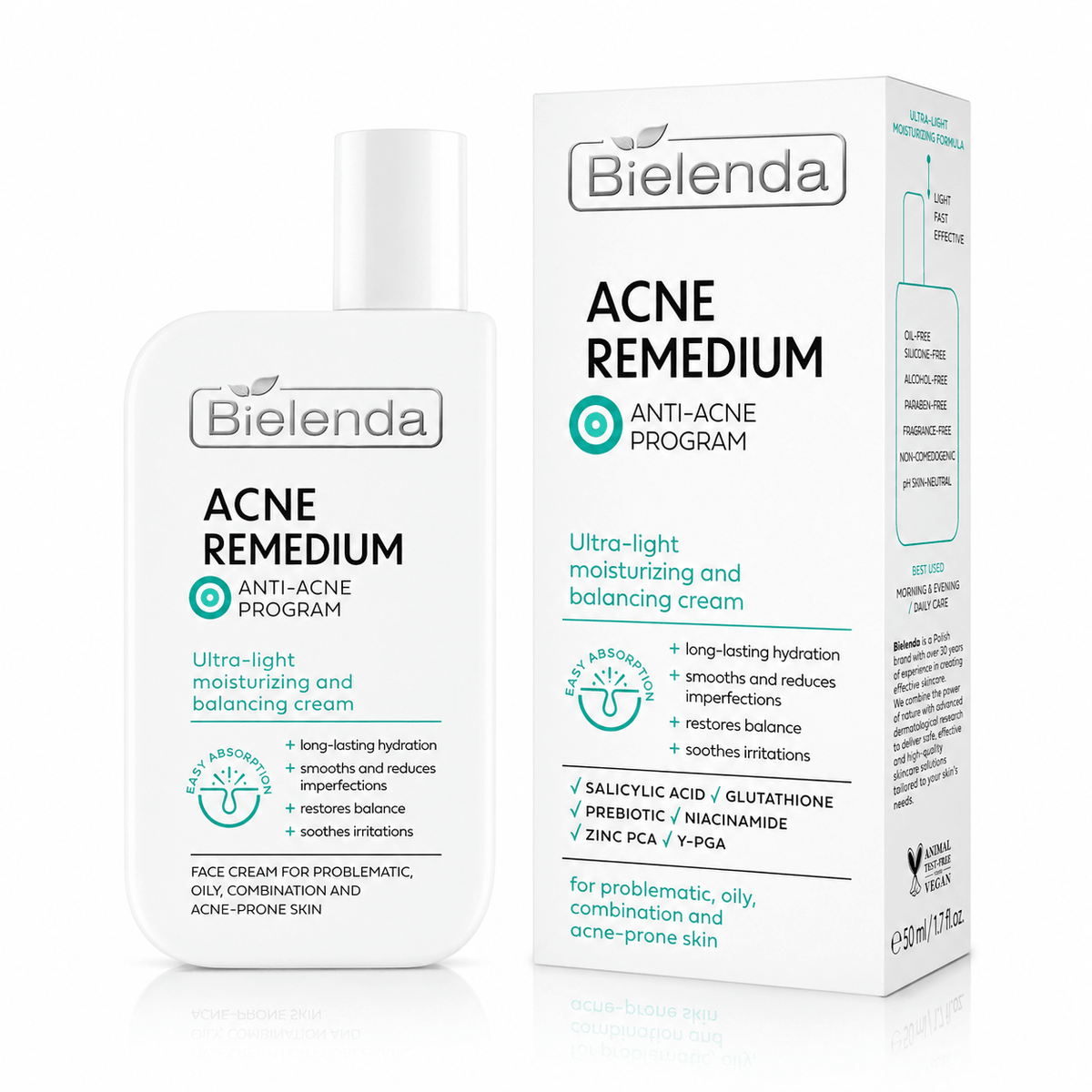 Bielenda Acne Remedium Ultra-Light Moisturizing and Normalizing Cream 50ml Bielenda