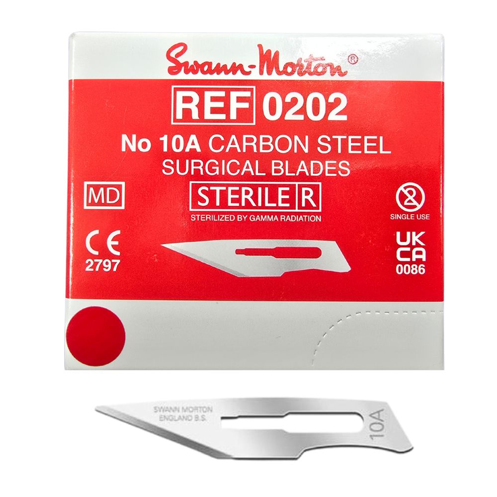 Swann-Morton Carbon Steel Surgical Blade Sterile Single Use Scalpel NO. 10A 100pcs Swan-Morton