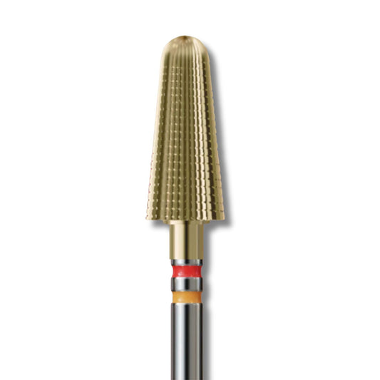 IQ Nails DuoFrez Tungsten Carbide Nail Drill Bit Cone Shaped Bidirectional Cross Cut 6mm ZRN Coating 201RLF HP.060 IQ Nails